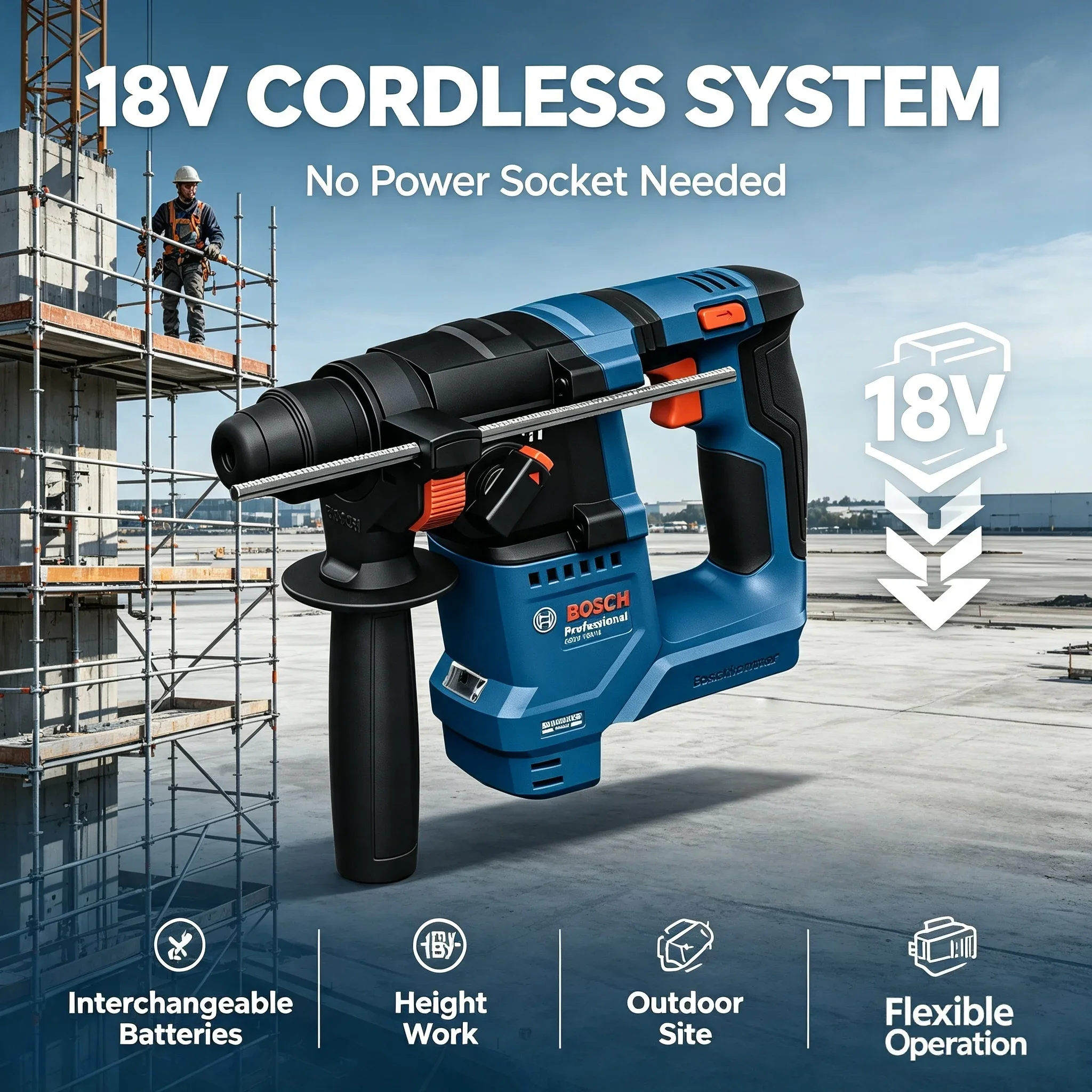 Беспроводной роторный перфорат – обзор и цена Power Tools Professional